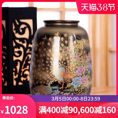 九谷烧日本原装进口花瓶日式陶瓷花瓶摆件8号花瓶(牡丹) - 返利网