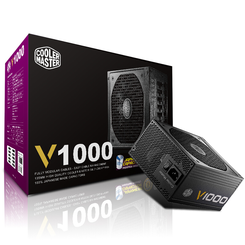 酷冷至尊(CoolerMaster)额定1000W V1000游戏电脑电源(80PLUS金牌/全模