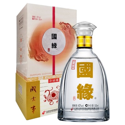 超级新品 今世缘 国缘对开42度 500ml 单瓶 浓香型 白酒(新老包装随机